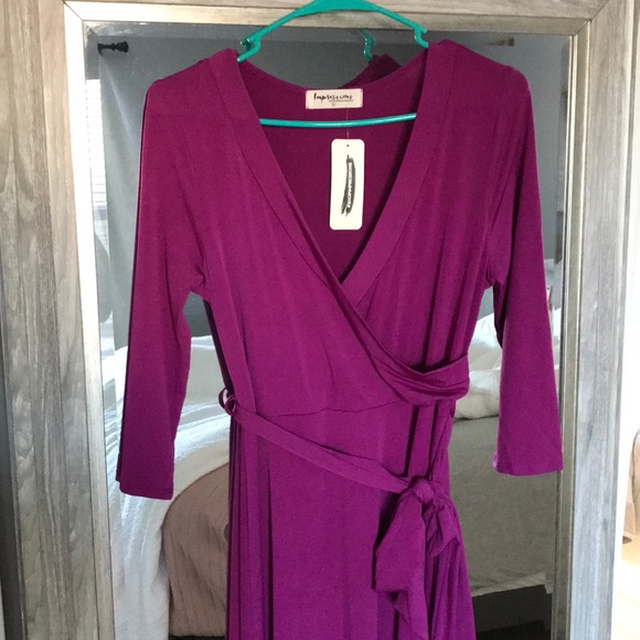 Impressions Dresses & Skirts - maxi wrap dress in orchid